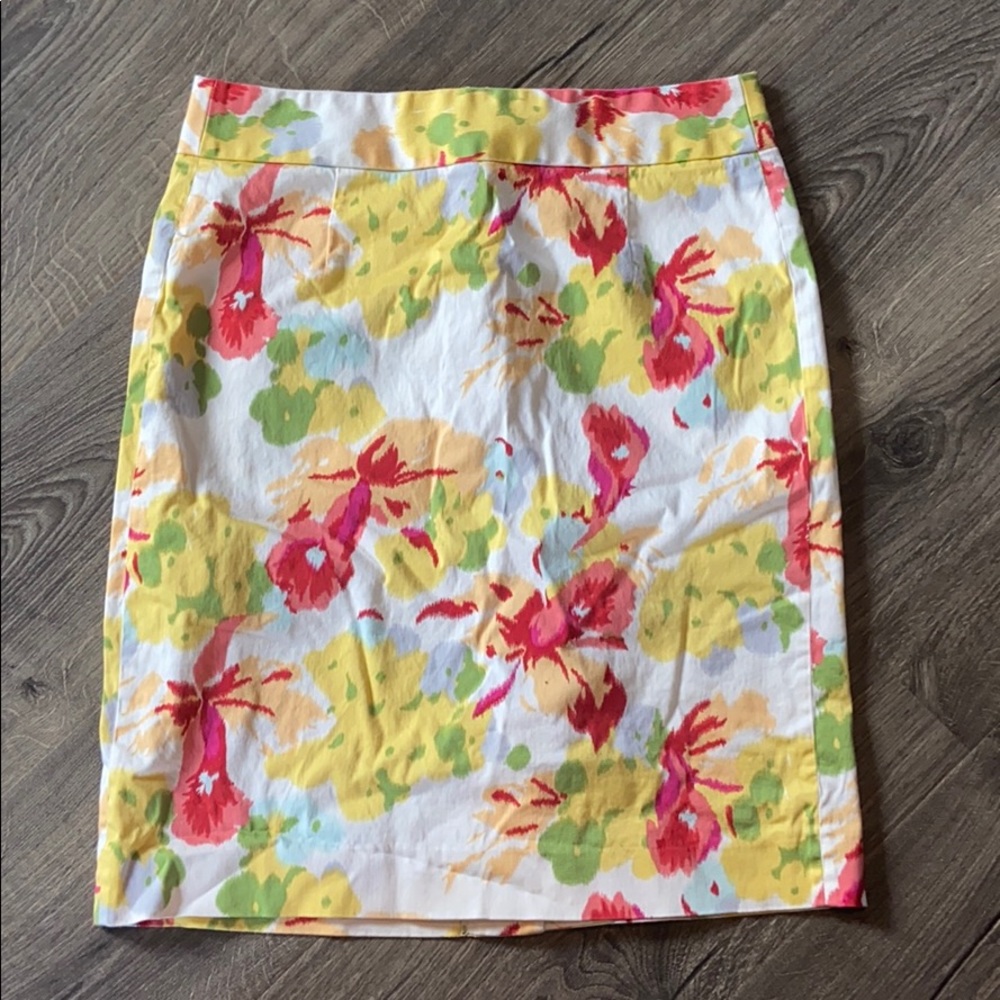 J. Crew floral pencil skirt